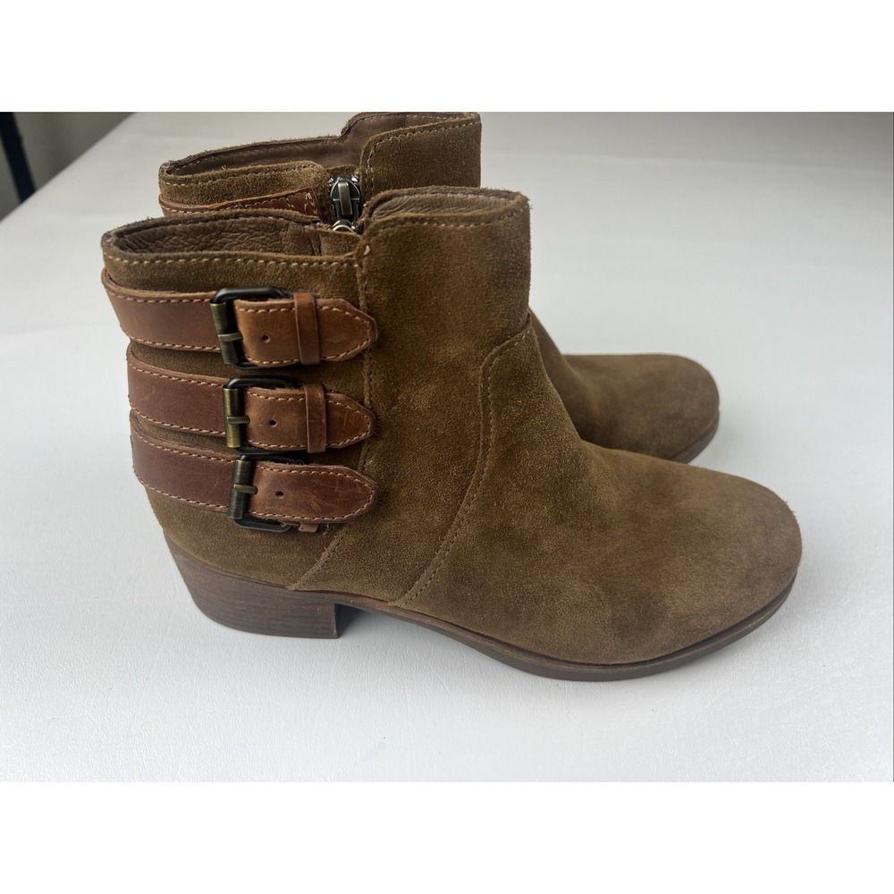 UGG Australia Seldon Chestnut Brown Suede Triple Buckle Ankle Boots 1007258 Sz 8